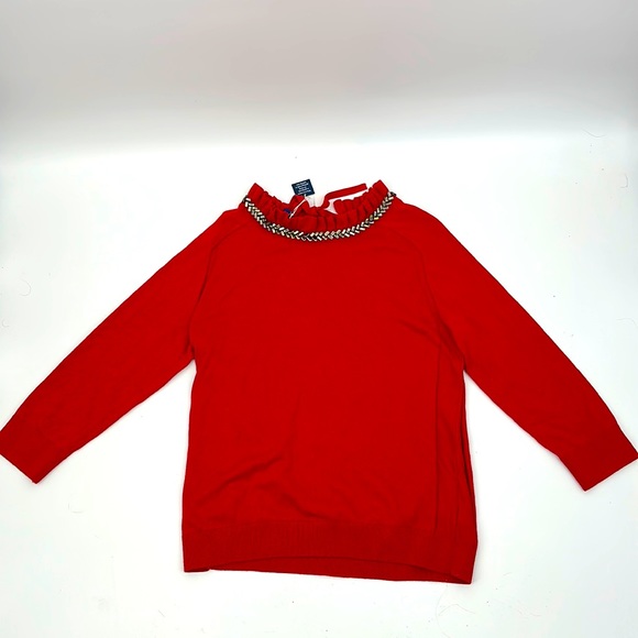 Talbots top Red Jewel collar sweater RSVP collection size large NWT - Picture 2 of 5